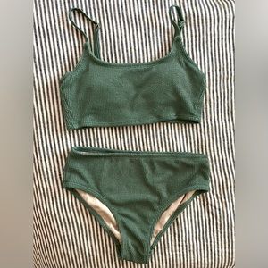 Kona Sol Crinkle High Waist Bikini
